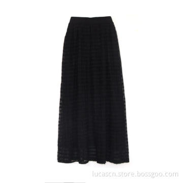 Women Pleated Midi Skirt A Line Swing Skirts Casual High Waist Skirt